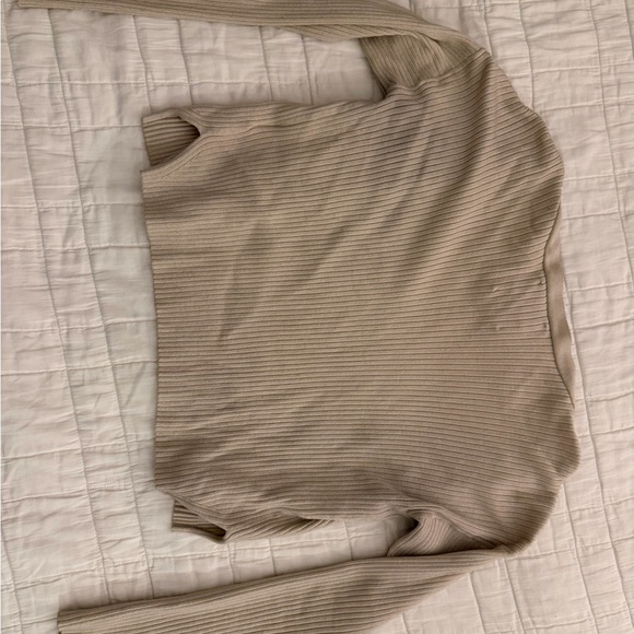 Abercrombie & Fitch Women's Tan Ribbed Cardigan - Picture 3 of 3